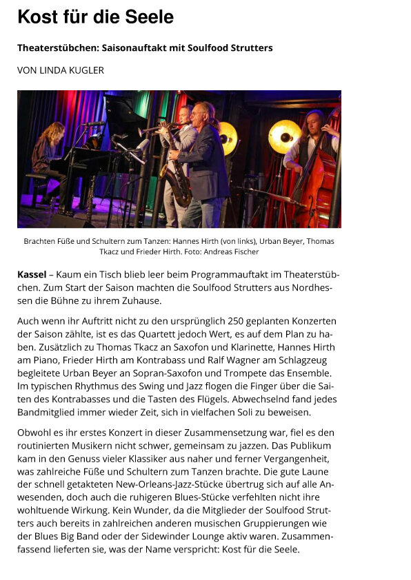 Jazz aus Kassel, Soulfood Strutters, Theaterstübchen Kassel